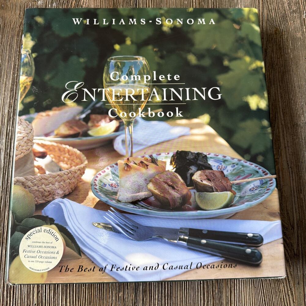 Vintage 1998 Williams-Sonoma Complete Entertaining Cookbook Recipes Cooking